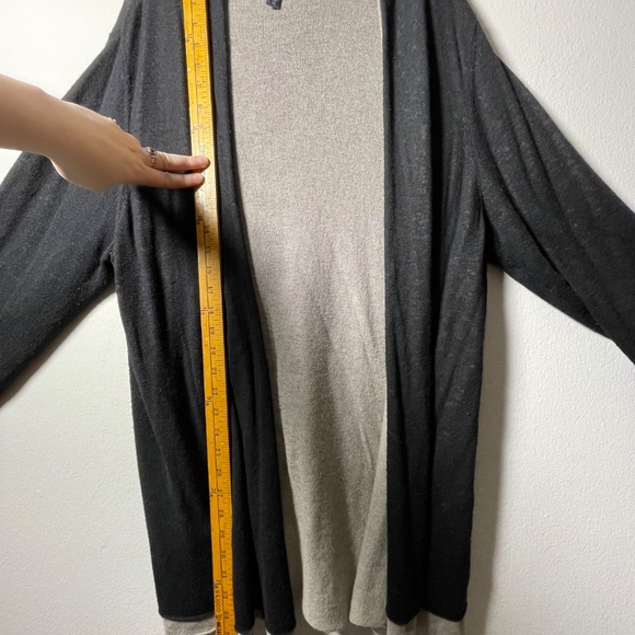 Eileen Fisher Plus Size Two Tone Wool Blend Twee Minimalist Chic Cardigan 2X - Picture 9 of 9